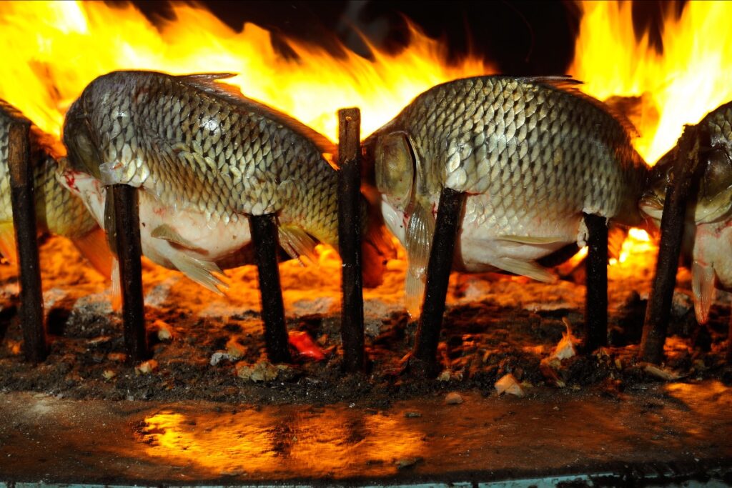 Auf Holzkohle gegrillten Fisch, Masgouf